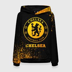 Толстовка-худи женская Chelsea - gold gradient, цвет: 3D-черный