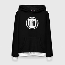 Толстовка-худи женская FIAT logo white, цвет: 3D-белый