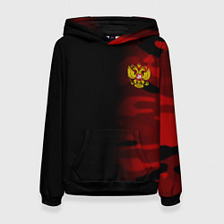 Женская толстовка Герб РФ камуфляжная тексткура