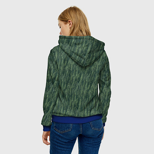 Женская толстовка Зеленые клубы шерсти / 3D-Синий – фото 4