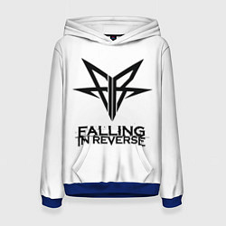 Толстовка-худи женская Falling in Reverse band logo, цвет: 3D-синий