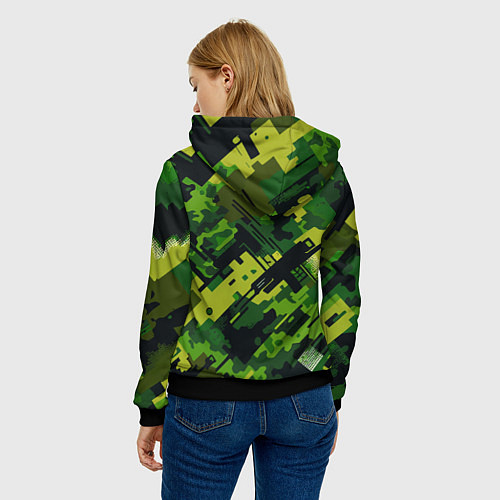 Женская толстовка Camouflage - pattern ai art / 3D-Черный – фото 4