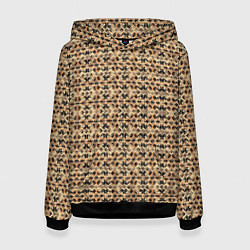 Женская толстовка Магический узор чёрно-коричневый