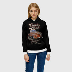 Толстовка-худи женская Хот-род в стиле rat Gasoline Bandit, цвет: 3D-белый — фото 2