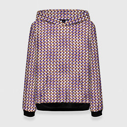 Женская толстовка Сине-бежевый текстурированный квадраты-рябь