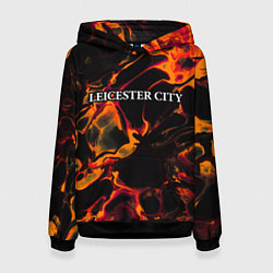 Толстовка-худи женская Leicester City red lava, цвет: 3D-черный