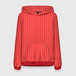 Женская толстовка Красный в белые маленькие полоски