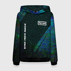 Женская толстовка Nine Inch Nails glitch blue