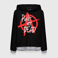 Толстовка-худи женская Анархия - панки не умирают, цвет: 3D-меланж