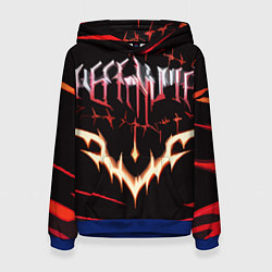 Женская толстовка Агрессивные красные линии на чёрном фоне