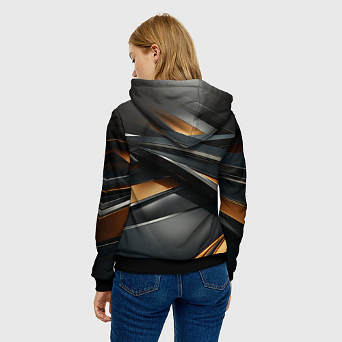 Женская толстовка Черная абстракция геометрия / 3D-Черный – фото 4