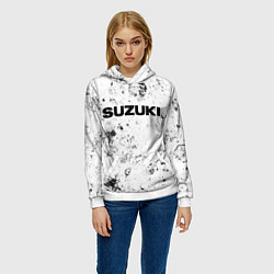 Толстовка-худи женская Suzuki dirty ice, цвет: 3D-белый — фото 2