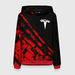 Толстовка-худи женская Tesla sport grunge, цвет: 3D-красный