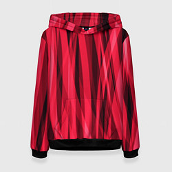 Женская толстовка Красно-розовые абстрактные полосы