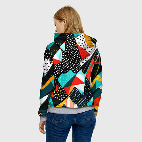 Женская толстовка Abstract patchwork - ai art / 3D-Меланж – фото 4