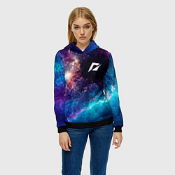 Толстовка-худи женская Need for Speed space game, цвет: 3D-черный — фото 2