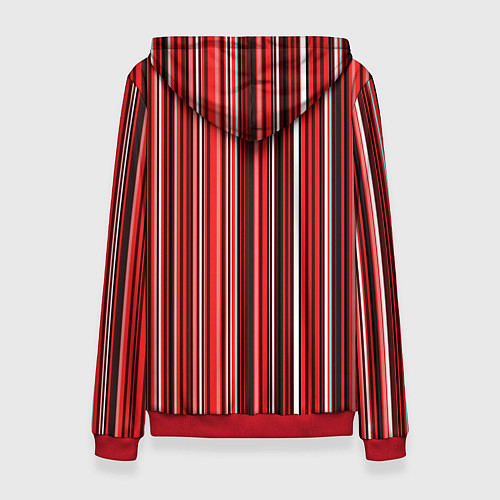 Женская толстовка Полосами тёмный красный / 3D-Красный – фото 2