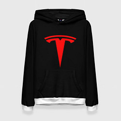 Женская толстовка Tesla red logo