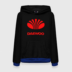 Толстовка-худи женская Daewoo red logo, цвет: 3D-синий