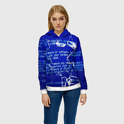 Толстовка-худи женская Синий экран смерти виндовс, цвет: 3D-белый — фото 2