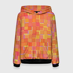 Женская толстовка Россыпь оранжевых квадратов