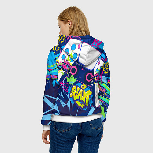 Женская толстовка Абстрактное граффити с приставкой / 3D-Белый – фото 4