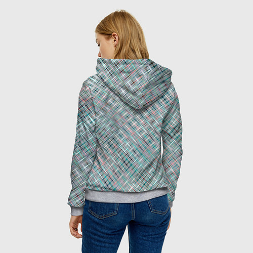 Женская толстовка Светлый серо-голубой текстурированный / 3D-Меланж – фото 4