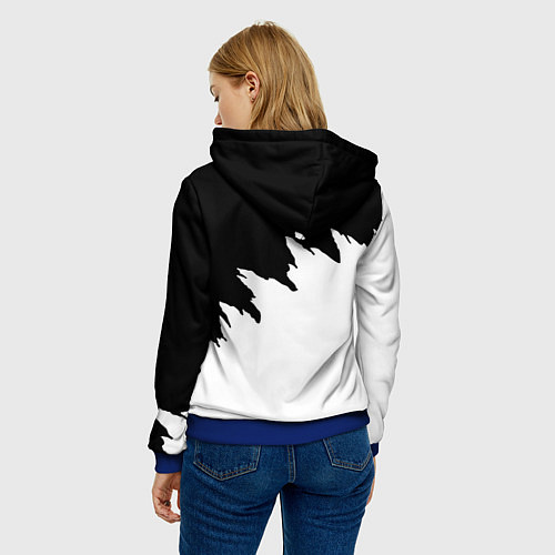 Женская толстовка Ведьмак белое лого краски / 3D-Синий – фото 4