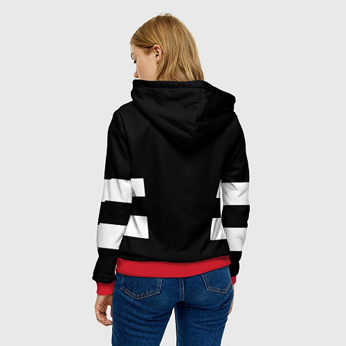 Женская толстовка Герб РФ полосы / 3D-Красный – фото 4