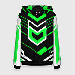 Женская толстовка Полосы и зелёно-белый шестиугольник