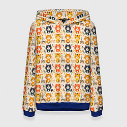 Женская толстовка Разноцветные котята ретро узор
