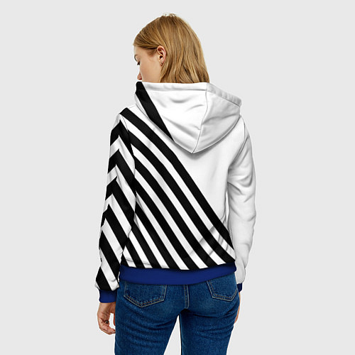 Женская толстовка Ювентус полосы / 3D-Синий – фото 4