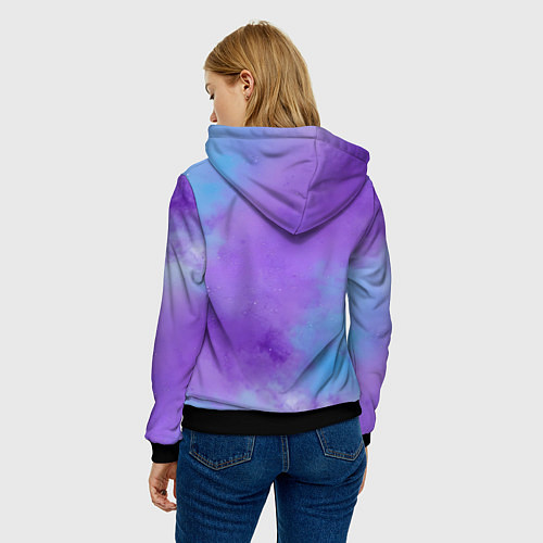 Женская толстовка Фиолетовый космический туман / 3D-Черный – фото 4