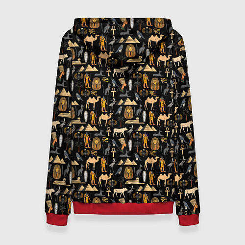 Женская толстовка Древний Египет - паттерн / 3D-Красный – фото 2