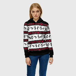 Толстовка-худи женская Кокопелли индейцев хайда, цвет: 3D-черный — фото 2