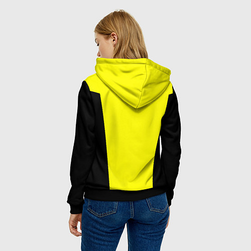 Женская толстовка Juventus sport geometry yellow / 3D-Черный – фото 4