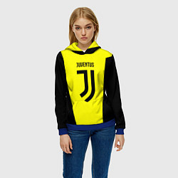 Толстовка-худи женская Juventus sport geometry yellow, цвет: 3D-синий — фото 2