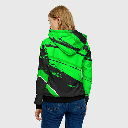 Женская толстовка Yamaha sport green / 3D-Черный – фото 4