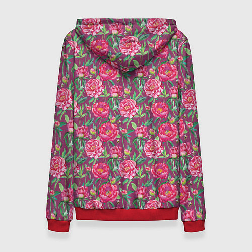 Женская толстовка Пионы и шмели / 3D-Красный – фото 2