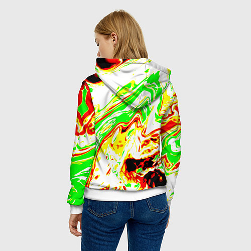 Женская толстовка Кислотные краски / 3D-Белый – фото 4