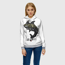 Толстовка-худи женская Мотоцикл акула, цвет: 3D-меланж — фото 2