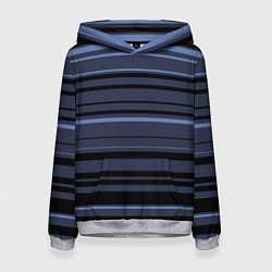 Женская толстовка В полоску тёмно-синий