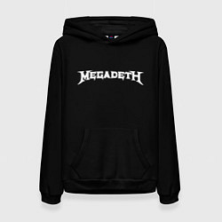Толстовка-худи женская Megadeth logo white, цвет: 3D-черный