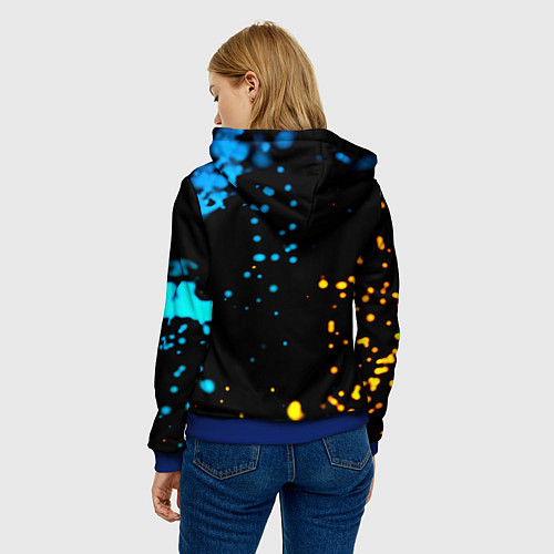 Женская толстовка PUBG огненное лого / 3D-Синий – фото 4