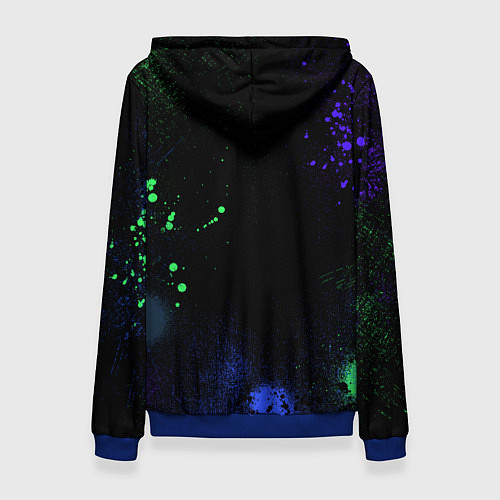 Женская толстовка Дух череп - самурай / 3D-Синий – фото 2