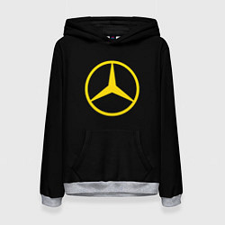 Толстовка-худи женская Mercedes logo yello, цвет: 3D-меланж