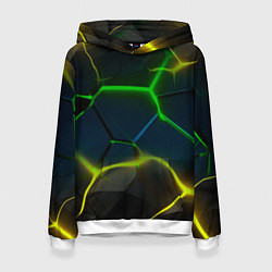 Женская толстовка Неоновые яркие зеленые плиты с желтым светом