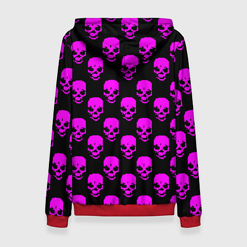 Женская толстовка Watch dogs neon skull / 3D-Красный – фото 2