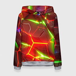 Женская толстовка Неоновые красные плиты с ярким светом