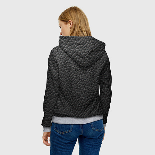 Женская толстовка Кожа черная / 3D-Меланж – фото 4